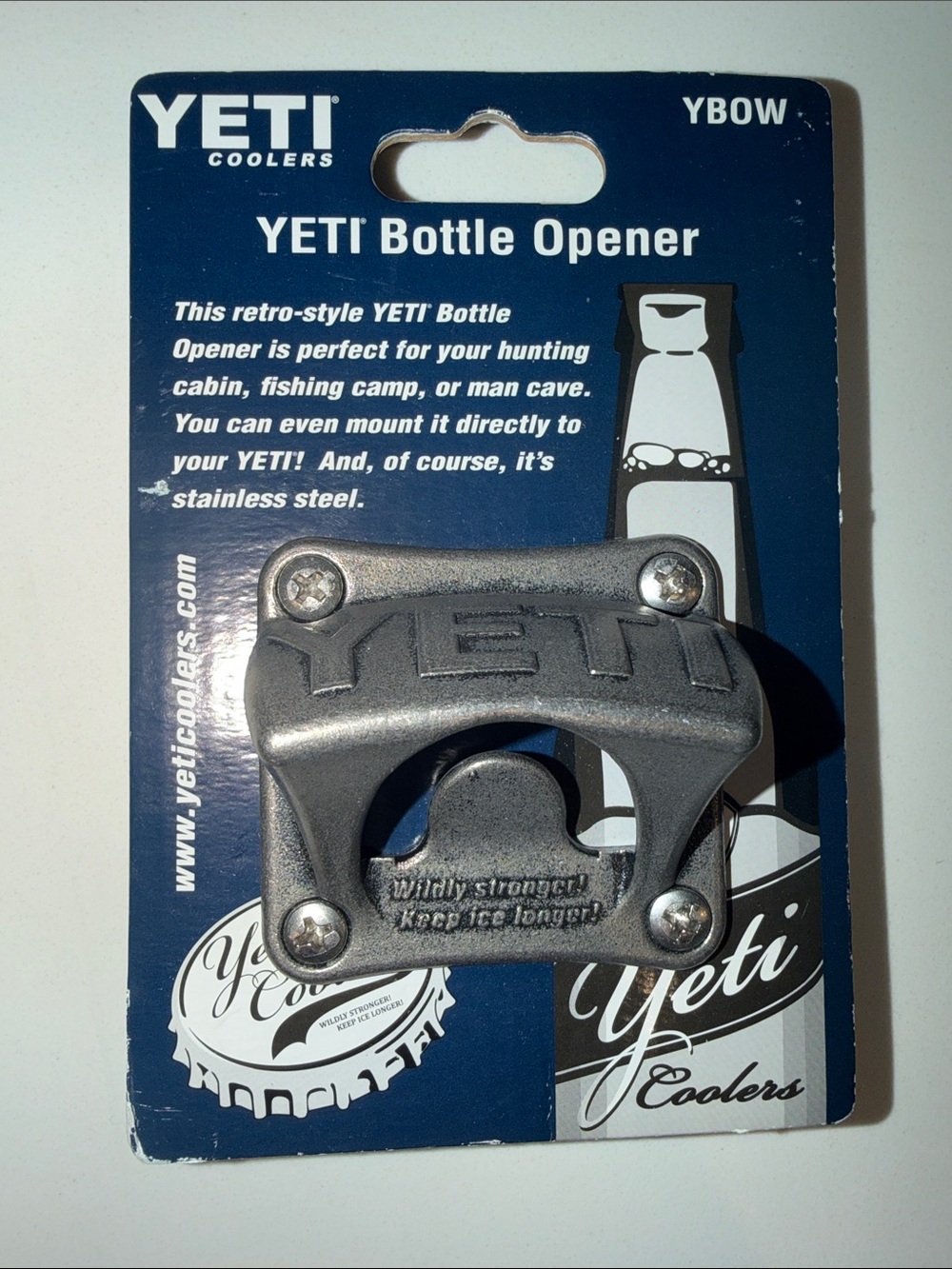 Yeti Silver Retro-Style Wall Bottle Opener